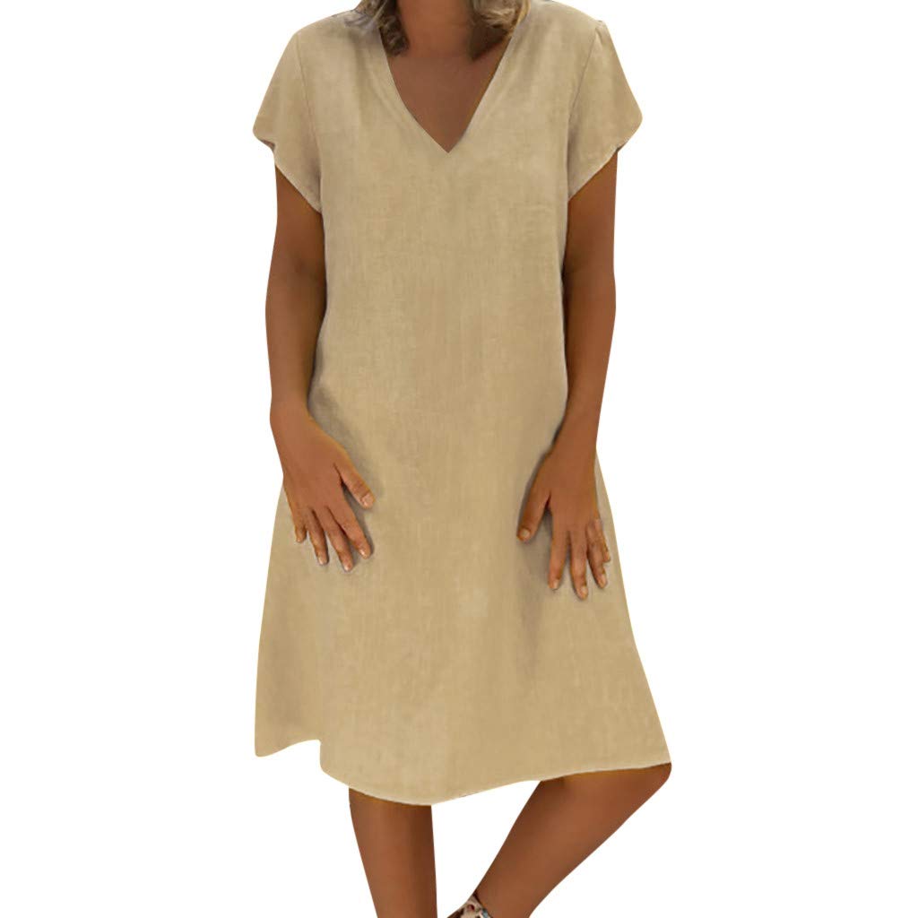 HUANKD Women's Summer Casual Dress - High Neck Knee-Length Cocktail Party Dress for Sorority, Day Out, Formal Events | Breathable & Stylish for Outdoor Gatherings, Weddings, Office Wear