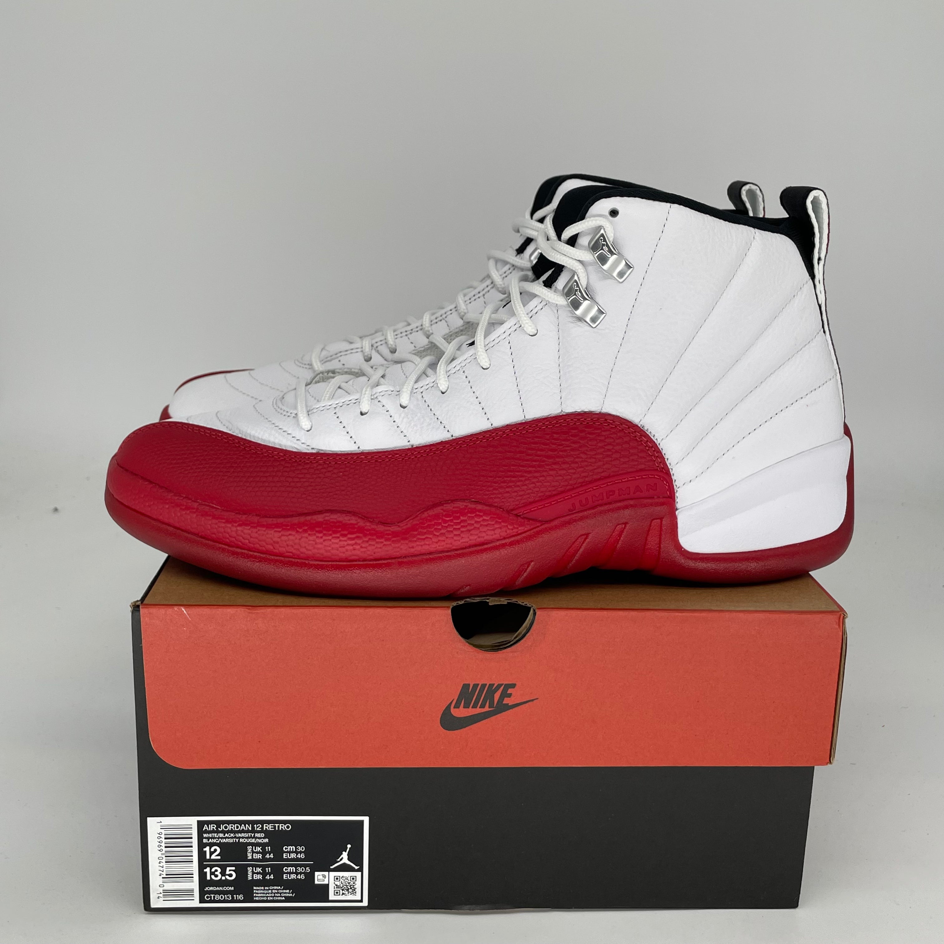 AIR JORDAN 12 CHERRY RED BASKETBALL SHOES SIZE 12 MEN'S CT8013-116 - Perfect for Basketball Games, Streetwear Fashion & Sneaker Collecting
