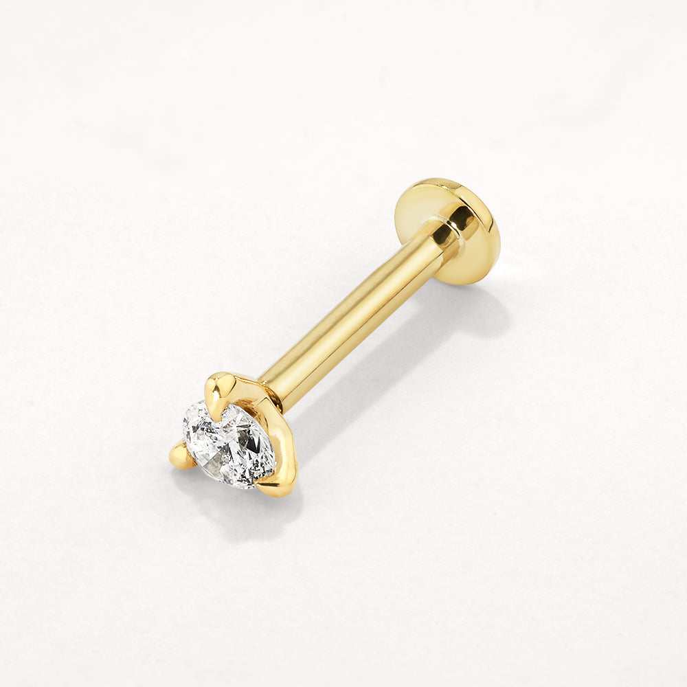 10k Gold Diamond Helix Single Stud Earring - Dainty Cartilage Piercing Jewelry for Women, Perfect for Everyday Wear & Special Occasions