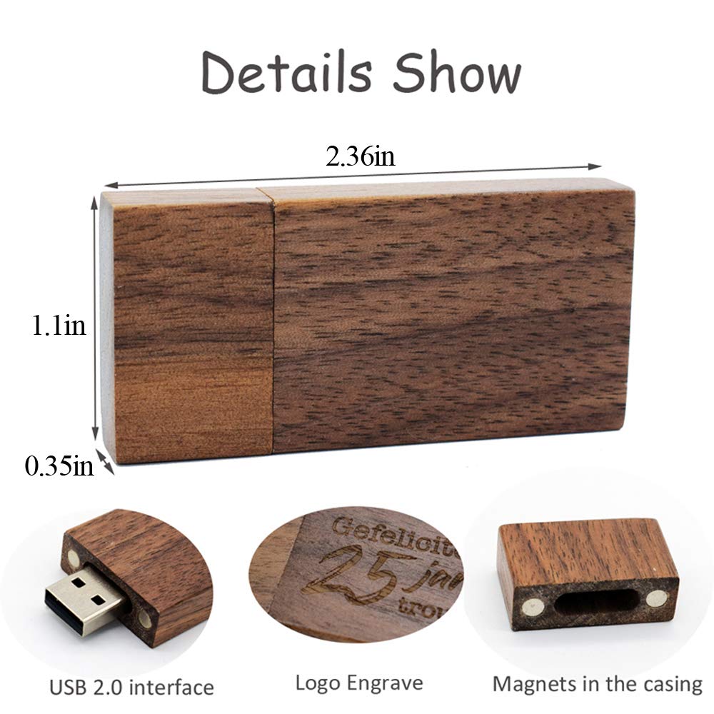Custom Engraved 32GB USB 2.0 Flash Drive for Weddings - Personalized Photo Memory Stick Gift with Keepsake Box - Perfect for Bridal Party Favors, Anniversary Gifts & Special Occasions