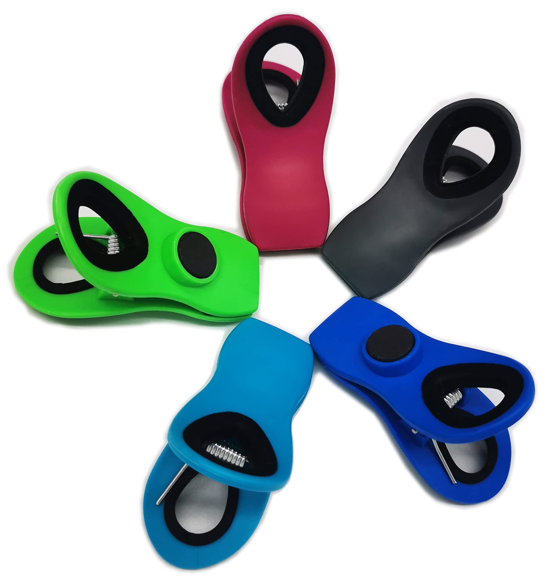 Magnetic Food Storage Clips - 5 Pack Airtight Sealing Bag Clips for Bread, Snacks & Dry Foods | Keep Food Fresh | Ideal for Kitchen, Pantry & Picnic Organization