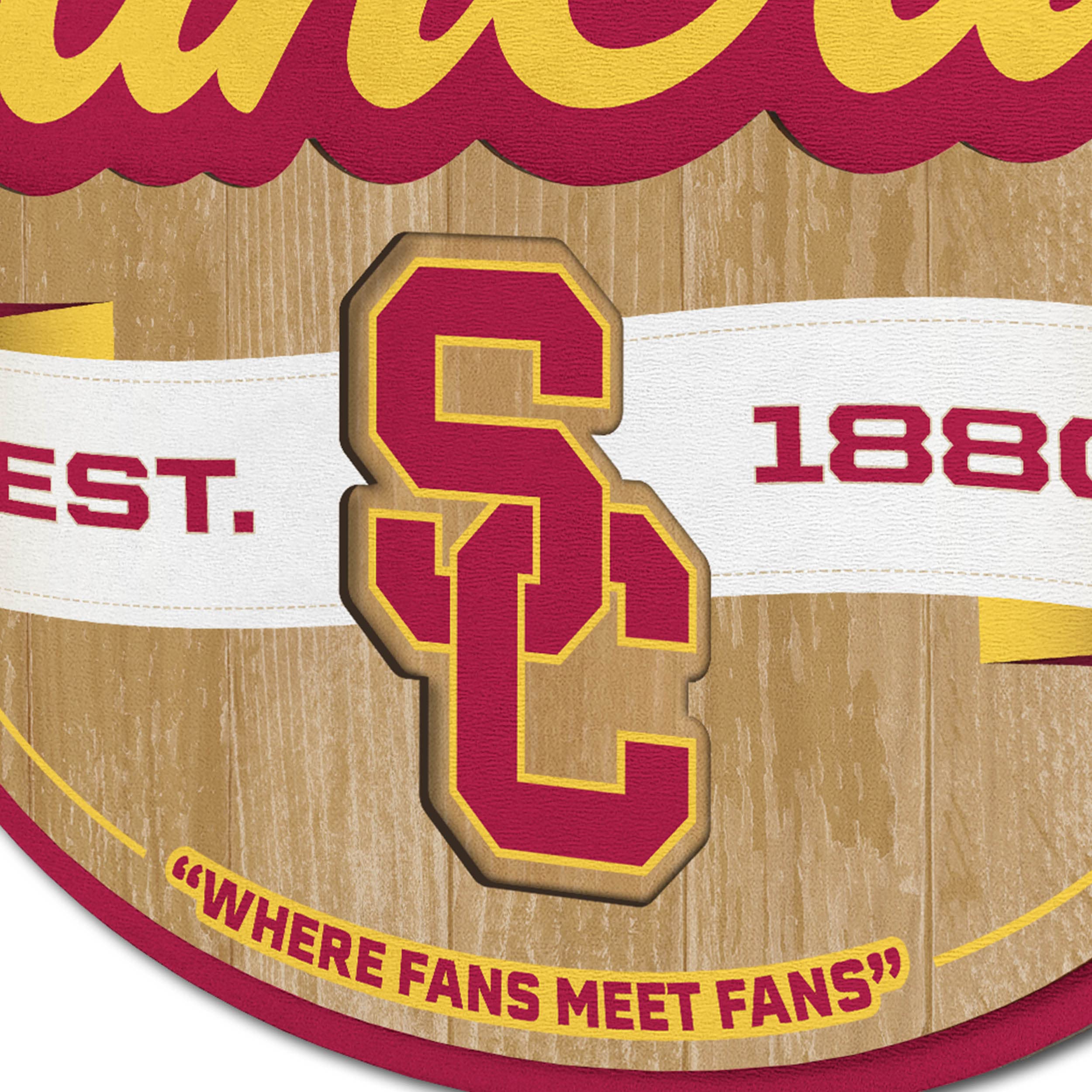 YouTheFan NCAA Fan Cave Sign - College Sports Room Decor, Man Cave Wall Art, Game Day Party Supplies for Football & Basketball Fans