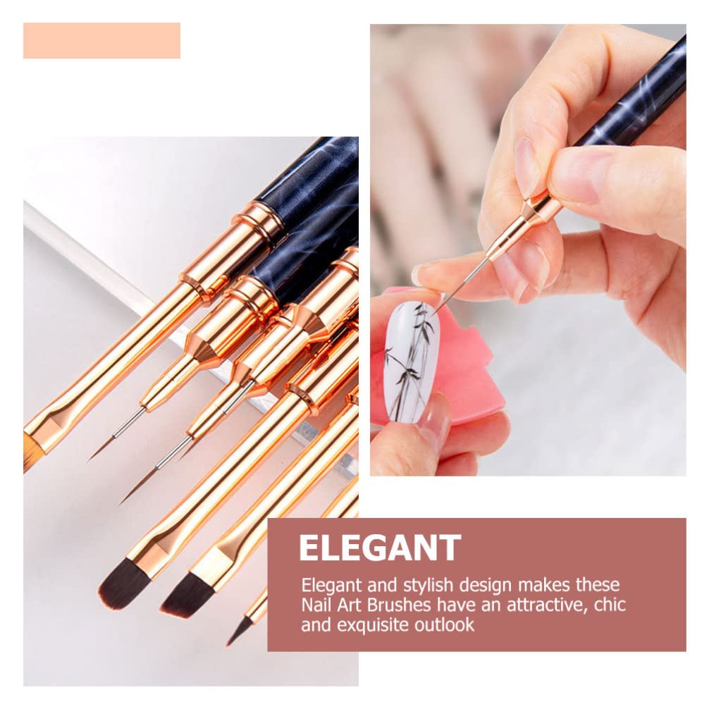 FRCOLOR Professional Nail Art Brush Pen Set - 3pcs Metal Dotting Tools for Manicure, Nail Design & Liner Drawing | Portable Nail Art Kit for Salon, Home DIY & Professional Use
