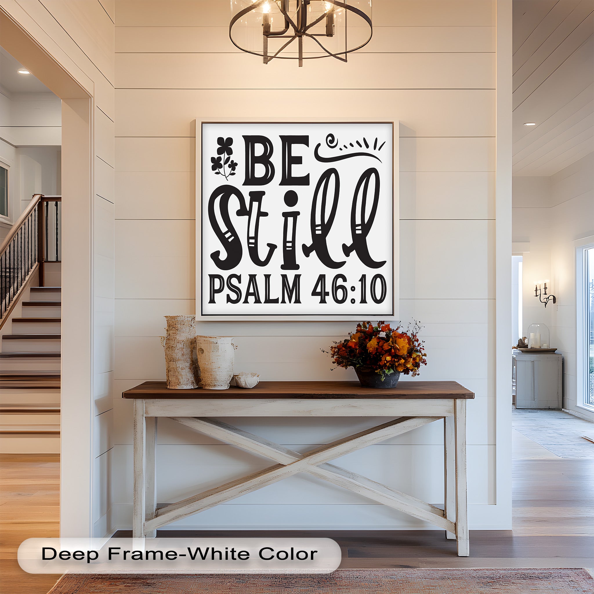 Be Still - Psalm 46:10 Scripture Bible Verse Oil Painting Wall Art for Home Decor, Church, Office & Christian Gift