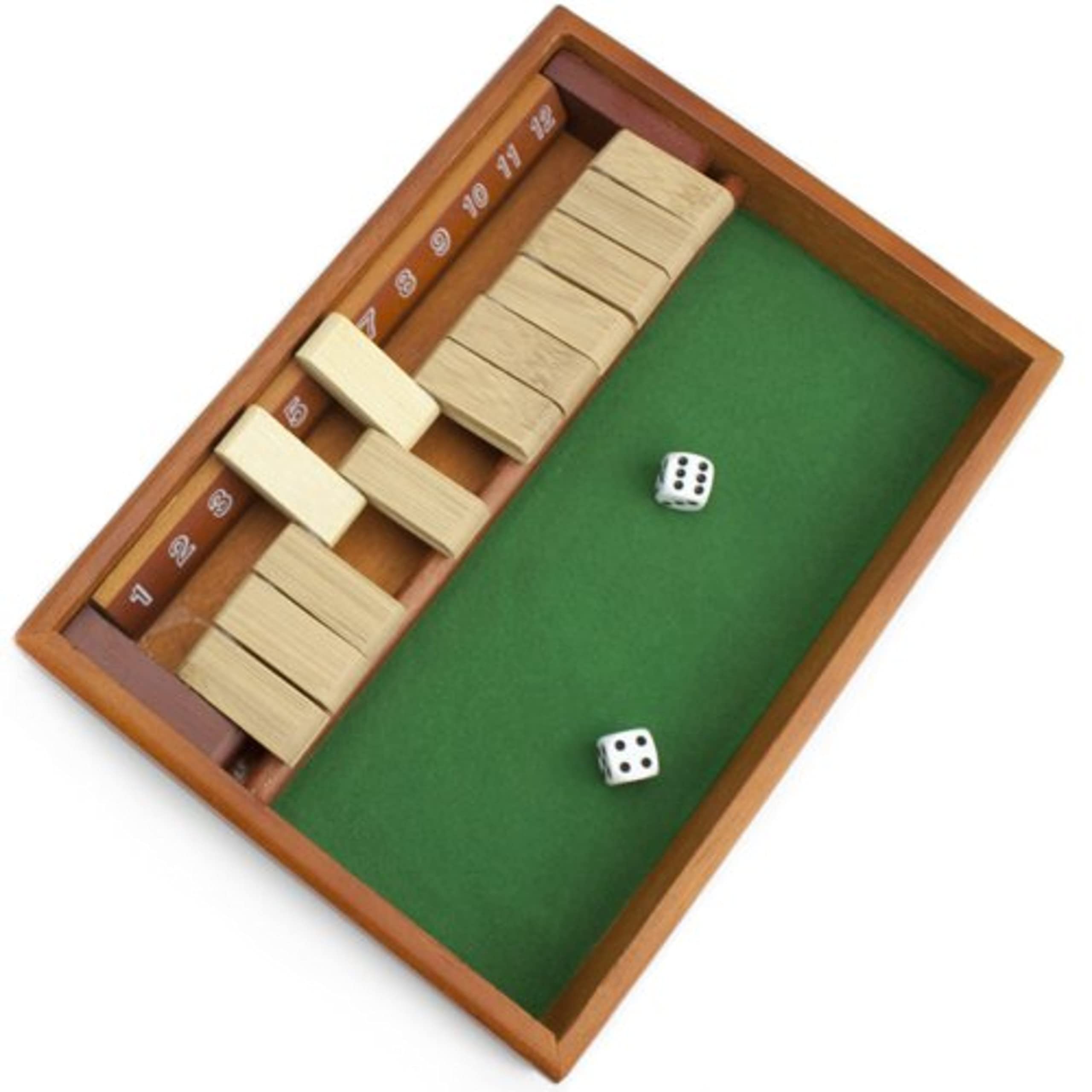 Brybelly Shut The Box Dice Game - Classic Wooden Board Game for Family Fun, Math Learning & Pub Nights | Perfect for Parties, Classroom & Casino-Themed Events
