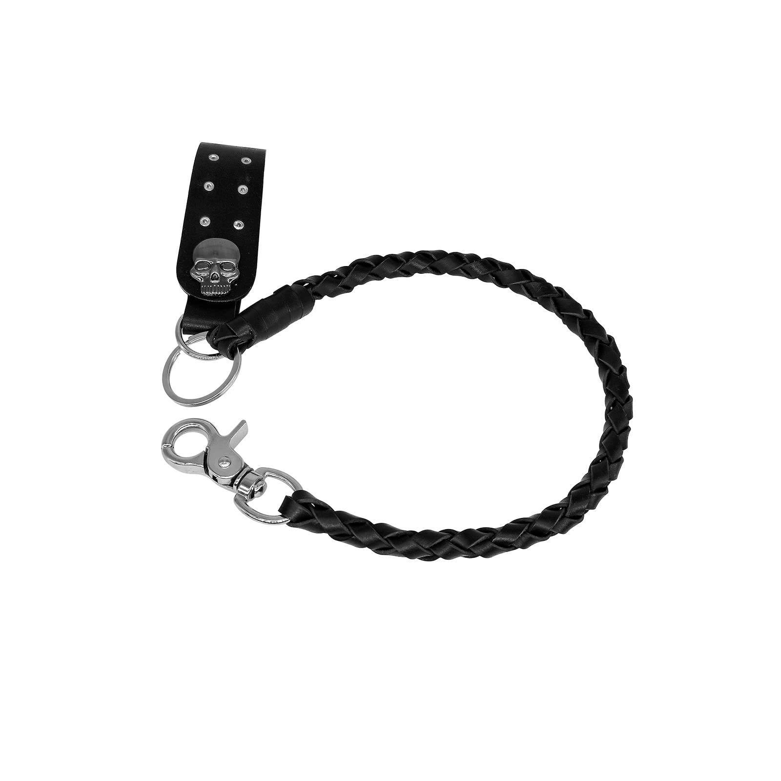 Genuine Leather Braided Pants Keychain - 22