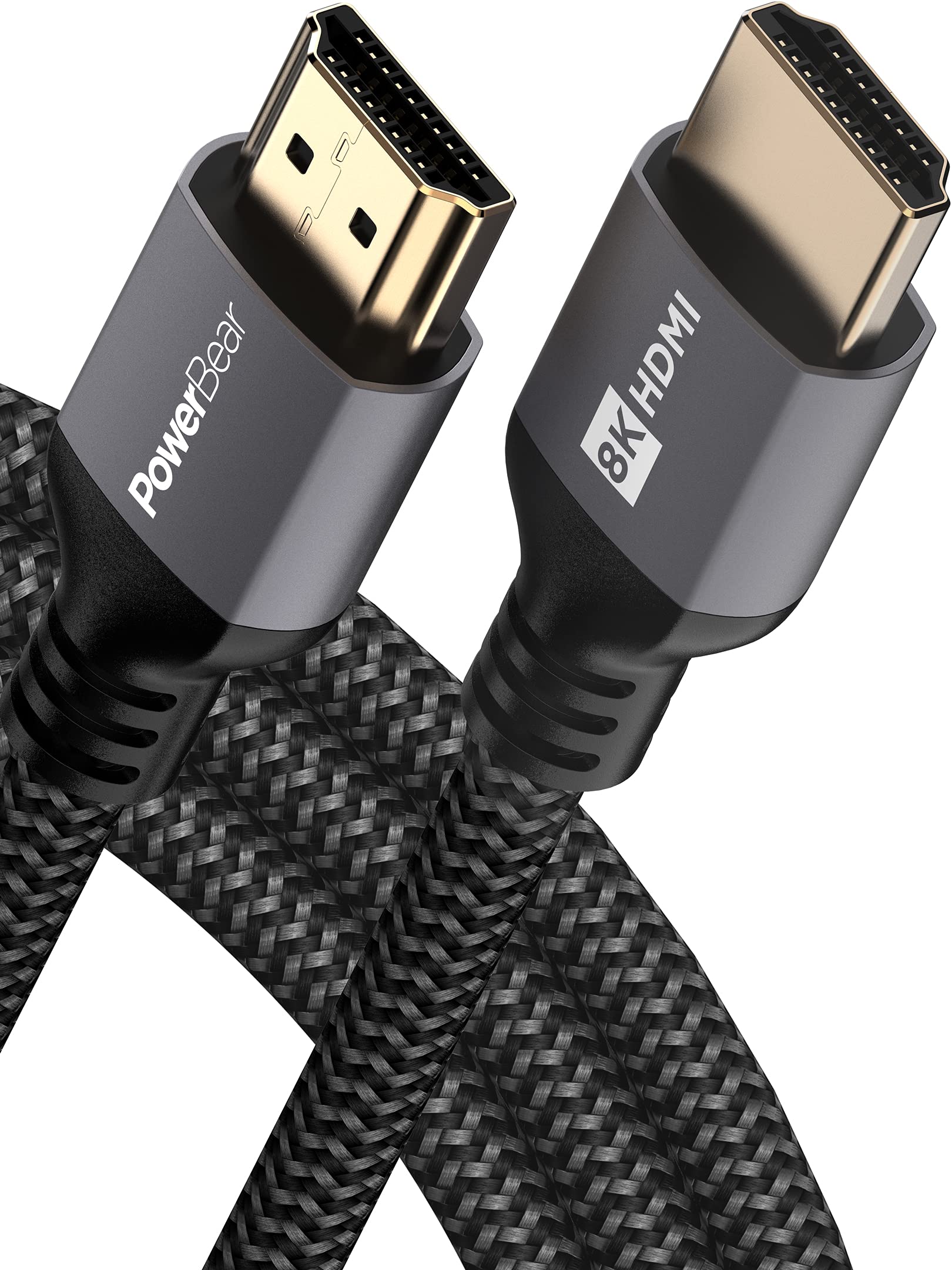 PowerBear 8K HDMI Cable 1.8M - Ultra High Speed 48Gbps HDMI 2.1 Cord with 8K@60Hz, 4K@120Hz, HDR, eARC, CL3 Rated - Perfect for Gaming, Home Theater, PS5, Xbox Series X, Apple TV, Fire TV, Laptop & Monitor