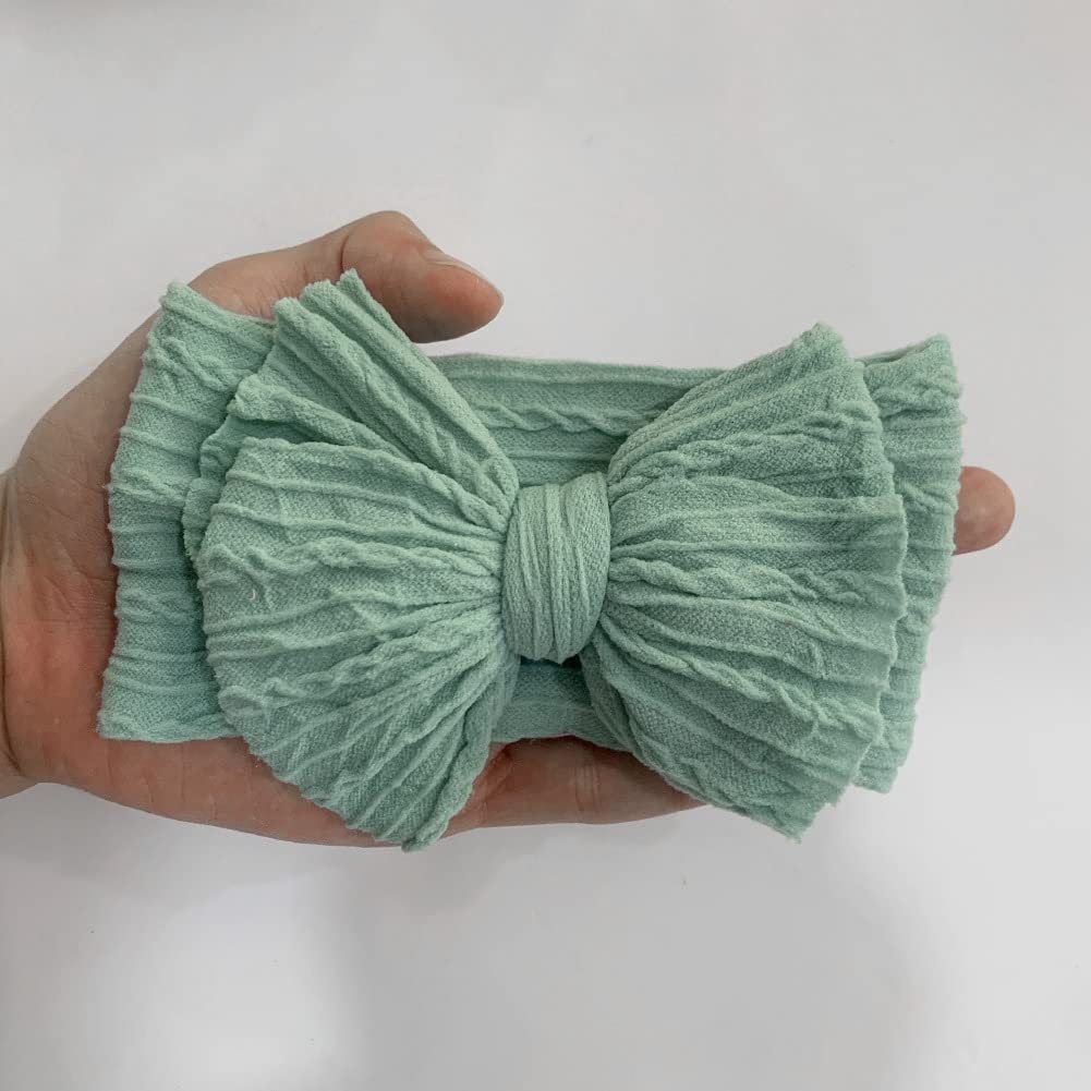 10PCS Soft Elastic Baby Headbands with Bows - Comfortable Nylon Hair Accessories for Newborn Girls - Perfect for Photos, Parties & Everyday Wear
