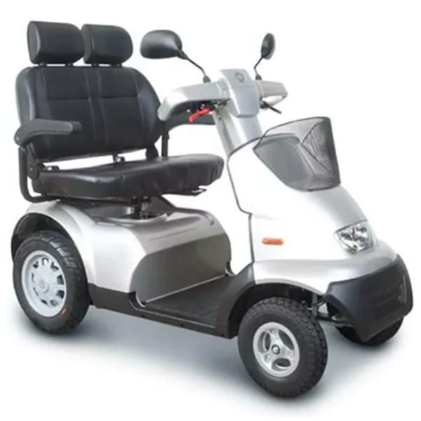 AFIKIM Afiscooter S4 Heavy Duty Mobility Scooter - Dual Seat Electric Scooter for Adults - Ideal for Outdoor & Indoor Use, Shopping, Travel & Daily Commuting