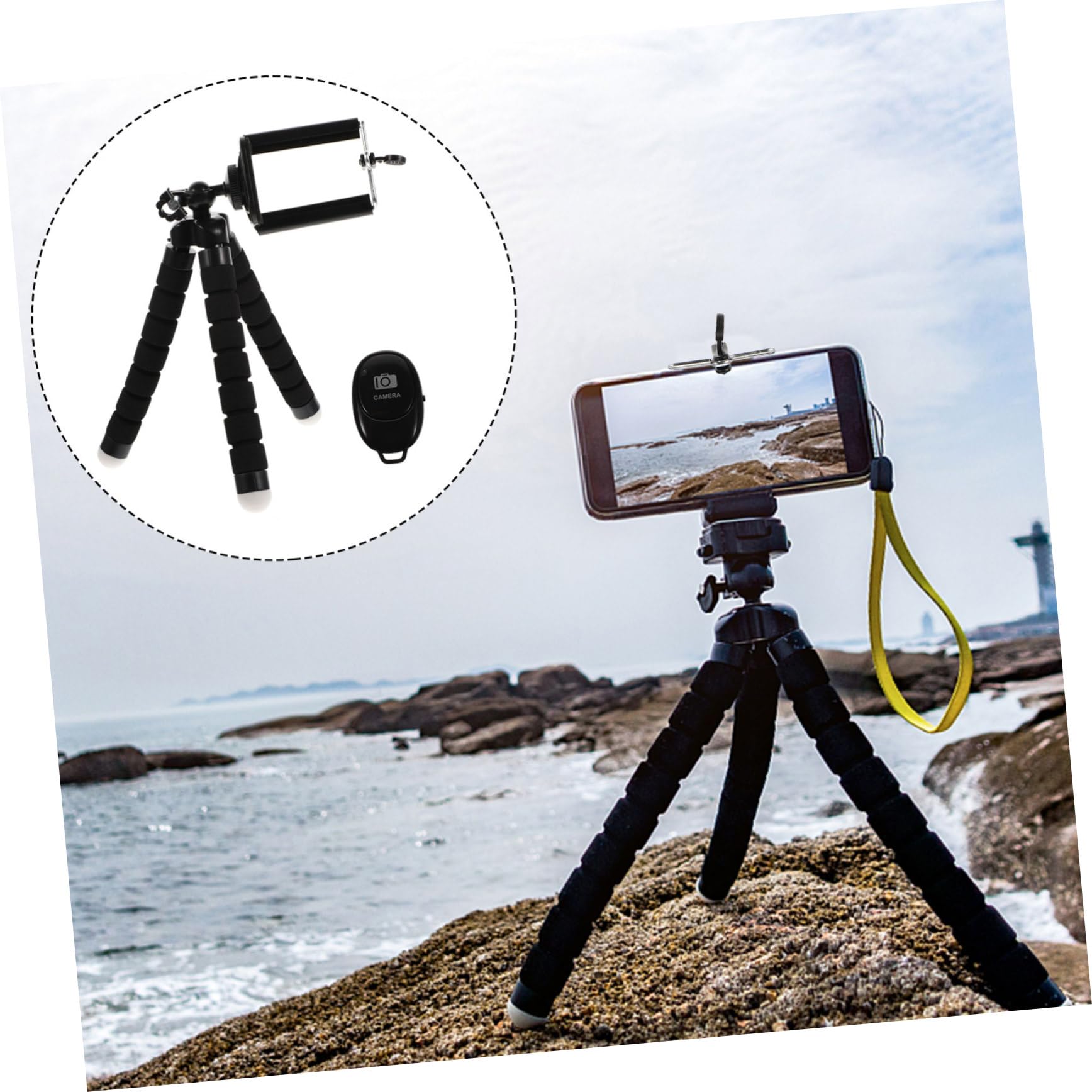 **Mikikit Adjustable Stainless Steel Phone Stand & Tripod - Lightweight Portable Desk Mount for Smartphones, Cameras, Tablets - Perfect for Video Calls, Live Streaming, Photography & Office Use**