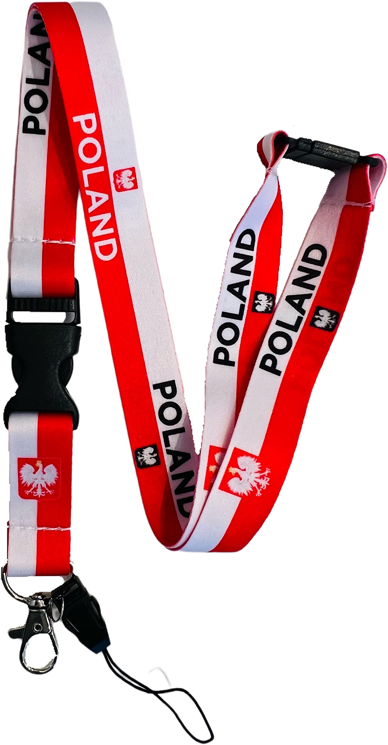 Premium Poland Neck Lanyard with Detachable Buckle Clip & Safety Breakaway - Adjustable ID Badge Holder for Work, School, Events, and Travel Accessories