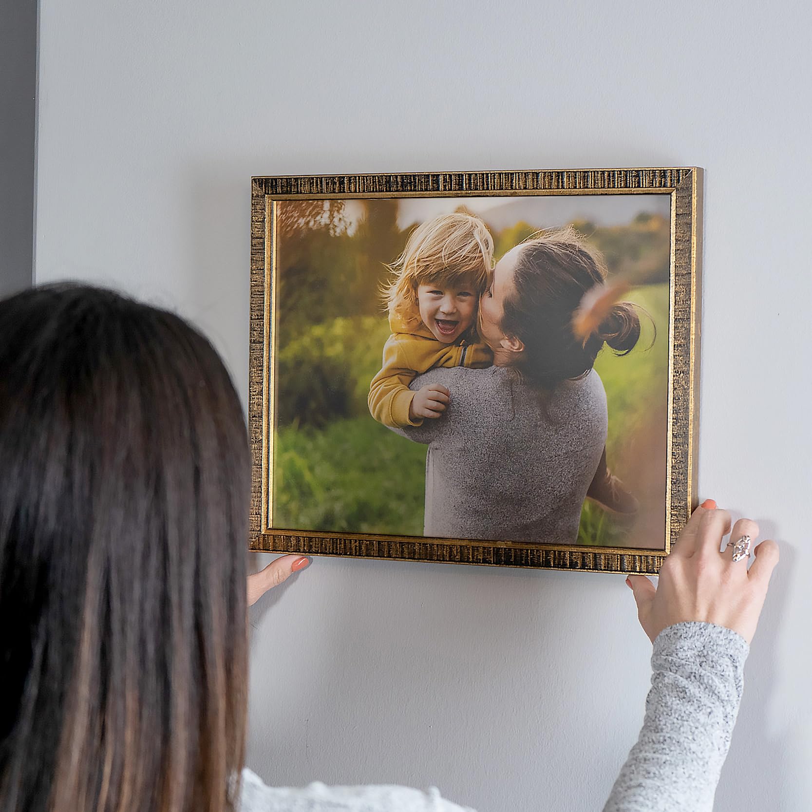 24x36 Gold Kingsley Distressed Solid Wood Picture Frame - 0.75
