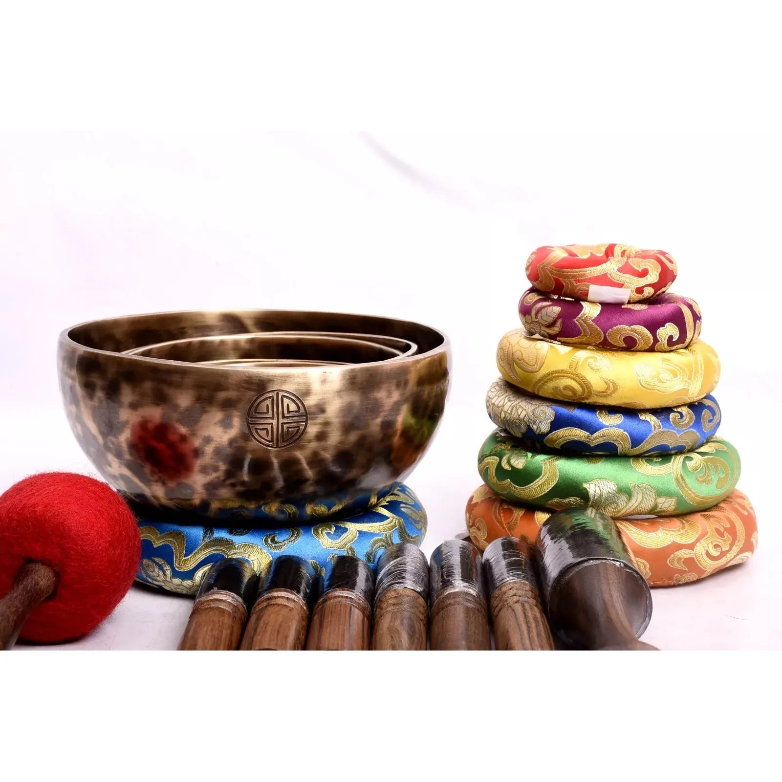 7 Chakra Healing Tibetan Singing Bowl Set - Handcrafted Meditation Bowl for Stress Relief, Yoga & Spiritual Practice - Perfect for Home, Office & Sound Therapy Sessions