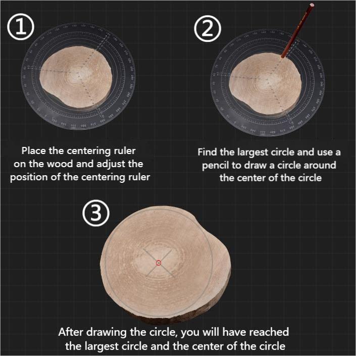 Bordstract Round Center Finder Compass - 20cm Transparent Acrylic Woodworking Tool with Laser Scale for Precise Circle Center Marking | Perfect for Carpentry, DIY Projects & Laser Engraving