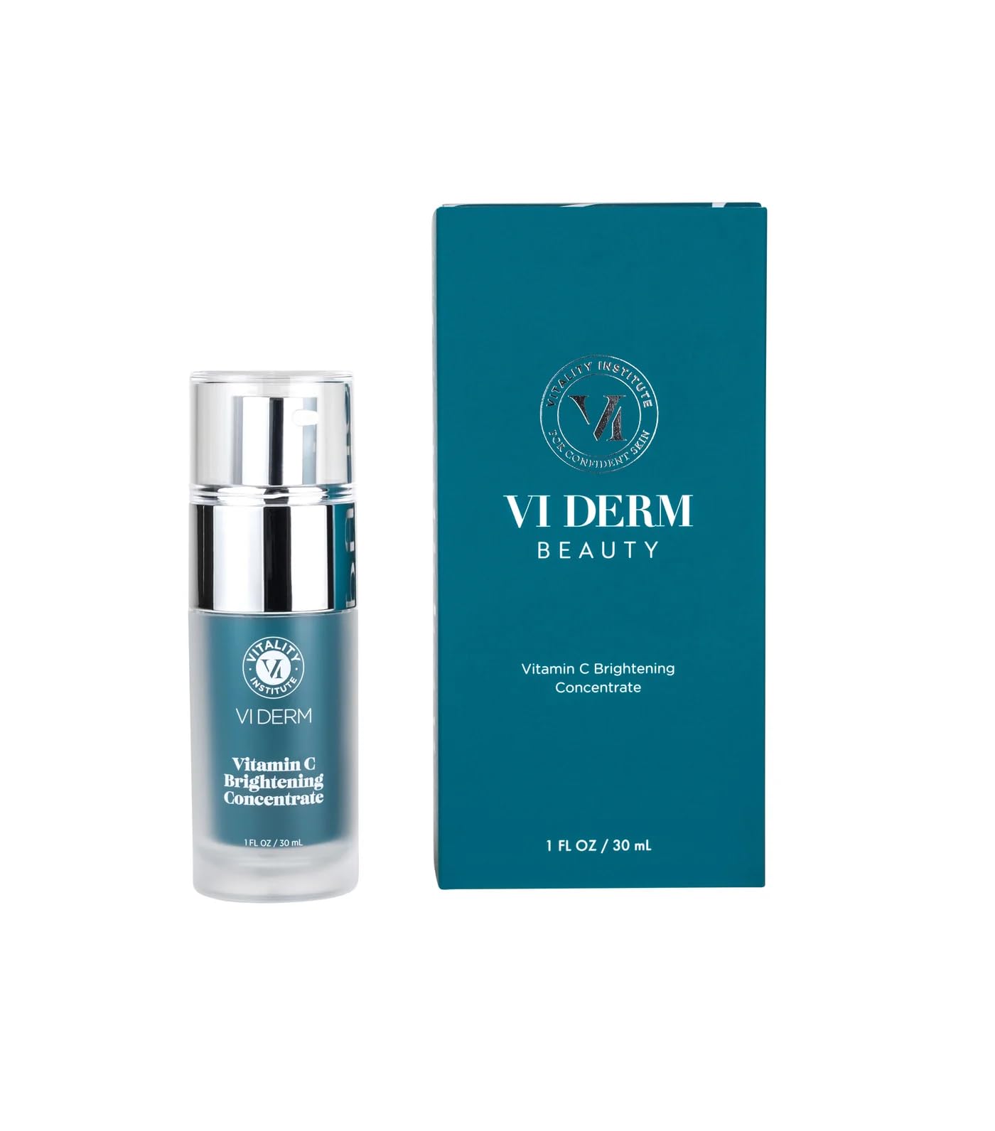VI DERM Vitamin C Brightening Serum - Super-Concentrated Formula for Collagen Boost, UV Protection & Pigmentation Prevention (1 Fl Oz / 30mL) - Perfect for Morning Skincare Routine & Post-Sun Repair