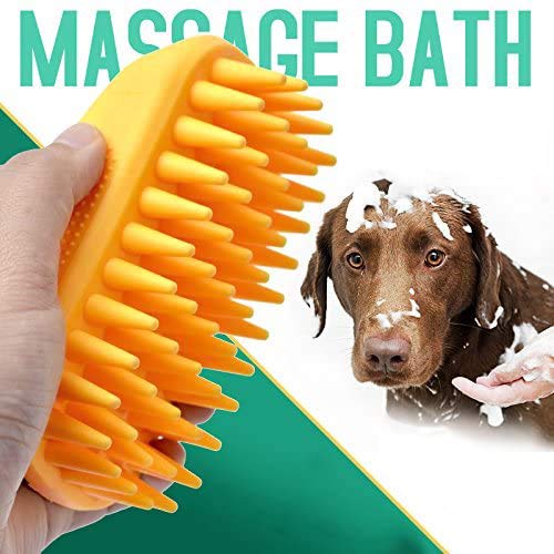 Premium Pet Silicone Shampoo Brush for Dogs & Cats - Gentle Massage & Hair Care for Long/Short Hair Pets - Bathing, Grooming & Shedding Control - Perfect for Medium & Large Breeds (Green) - Ideal for Bath Time, Spa Days & Home Grooming Sessions