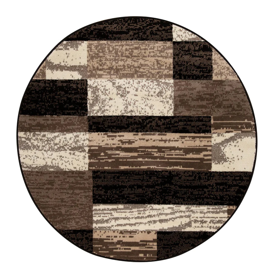 Stylish Rockwood Contemporary Geometric Patchwork Area Rug - Non-Slip Indoor Runner for Living Room, Bedroom & Office Decor