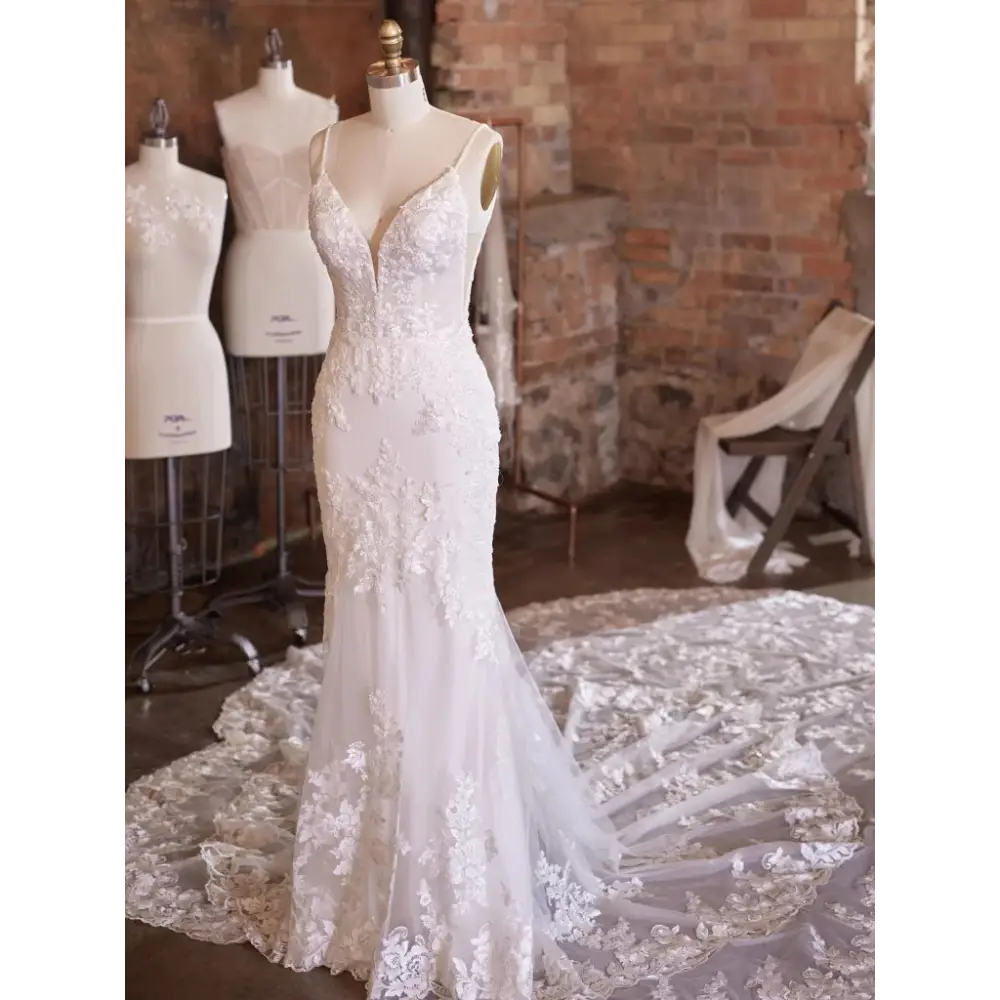 Maggie Sottero Fontaine Detachable Tulle Wedding Dress Train Extension - Elegant Bridal Accessory for Cathedral & Chapel Ceremonies