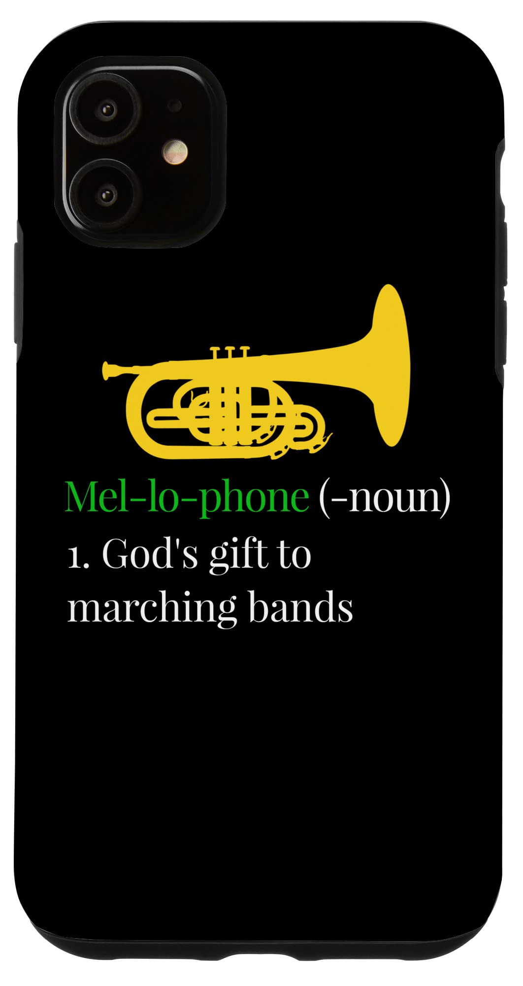 Funny Marching Mellophone iPhone 11 Case - Durable Protective Phone Cover for Band Performances & Music Lovers - Perfect for Marching Band, Concerts & Rehearsals