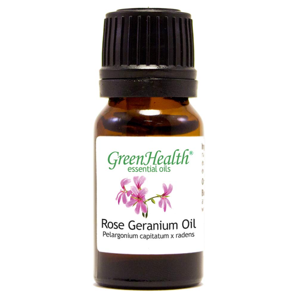 100% Pure Rose Geranium Essential Oil - 10ml Bottle for Aromatherapy, Massage & Skin Care | Natural Relaxation & Stress Relief