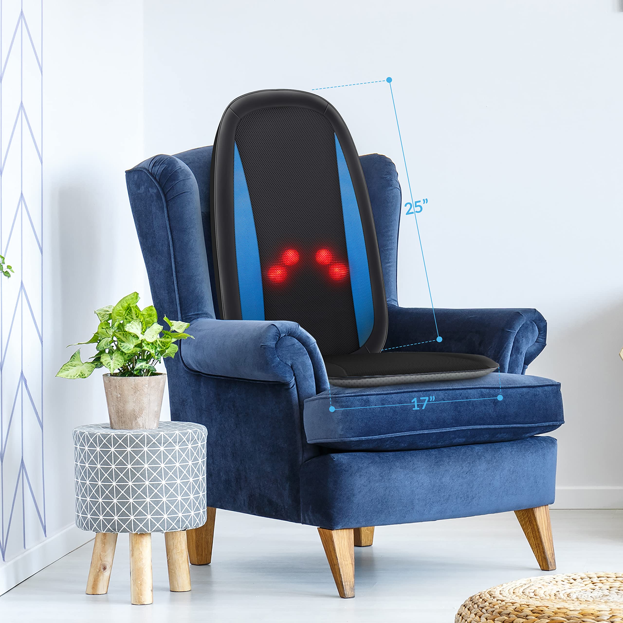 Comfier Shiatsu Back Massager with Heat - Deep Tissue Kneading Massage Seat Cushion for Full Back Pain Relief, Electric Body Massager Pad for Home, Office, Car Use - Perfect Gift for Men & Women (Valentine's Day, Birthday, Christmas) - Relax After Work, Reduce Stress & Muscle Tension