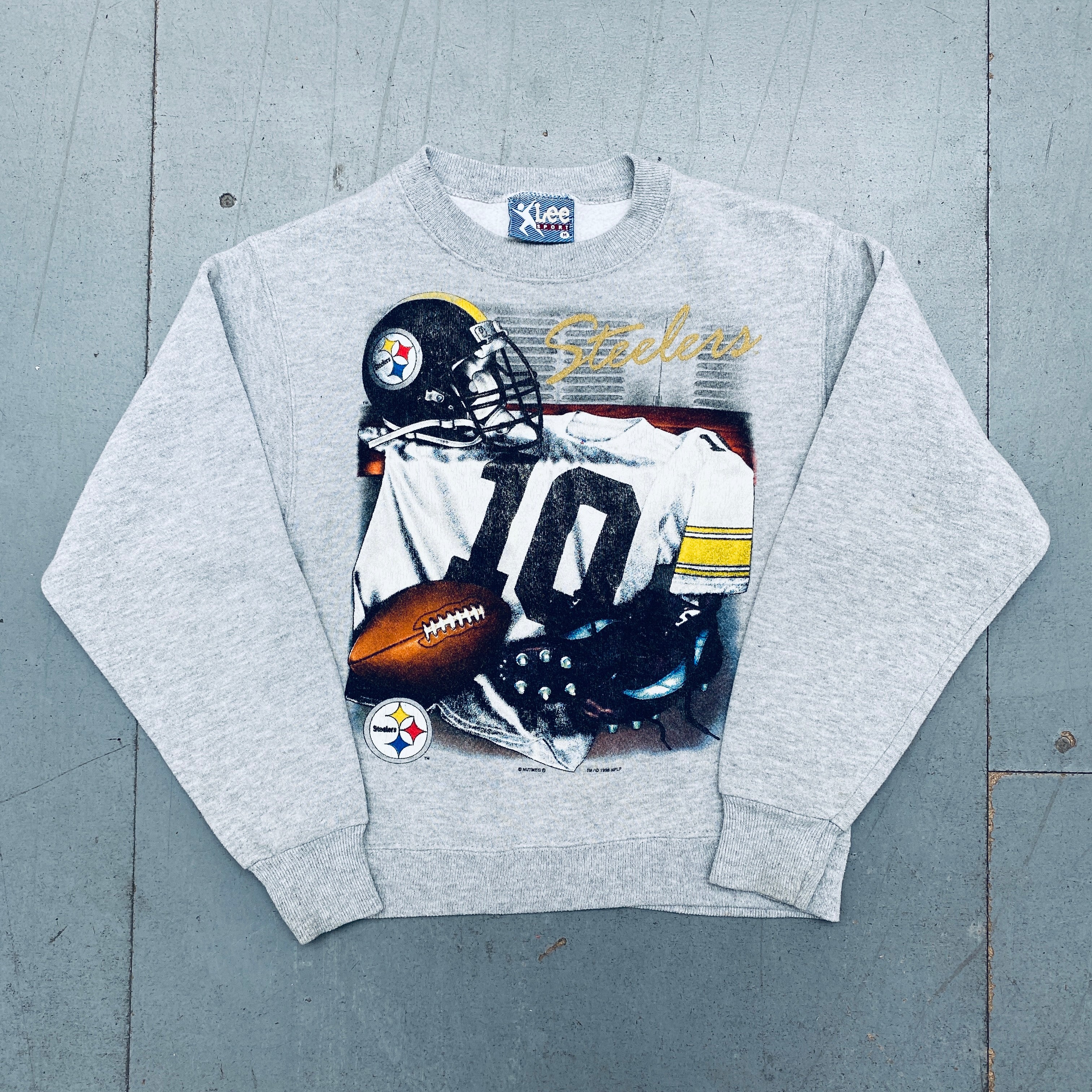 Pittsburgh Steelers 1996 Lee Sport Graphic Lockeroom Sweatshirt - Vintage NFL Fan Apparel for Men & Women - Perfect for Game Day, Tailgating, and Sports Collectors