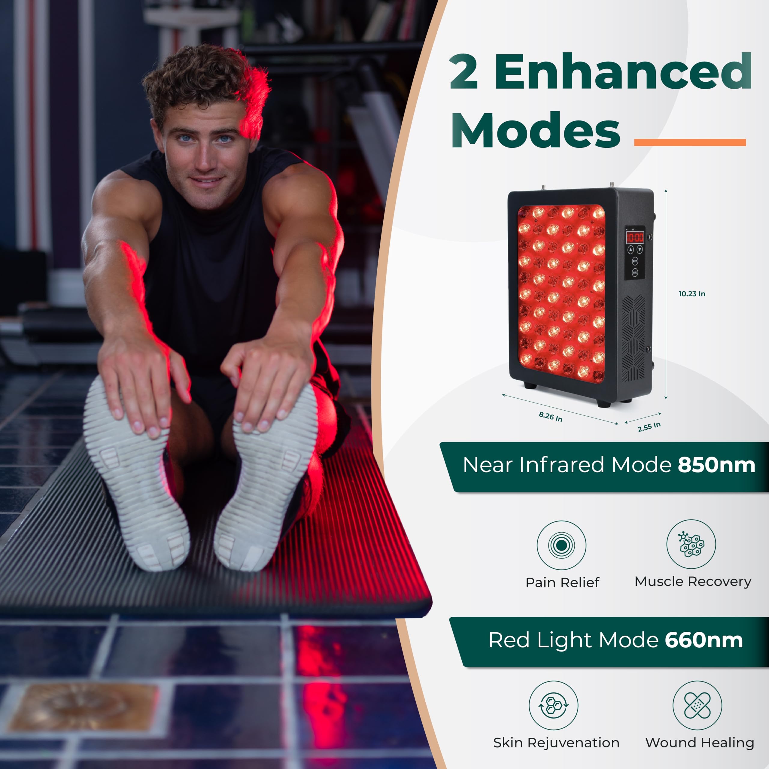 Red Light Therapy Device for Face and Body - Infrared Light Therapy with Remote Control & Timer - FSA Eligible - Perfect for Skin Rejuvenation, Pain Relief, and Muscle Recovery at Home