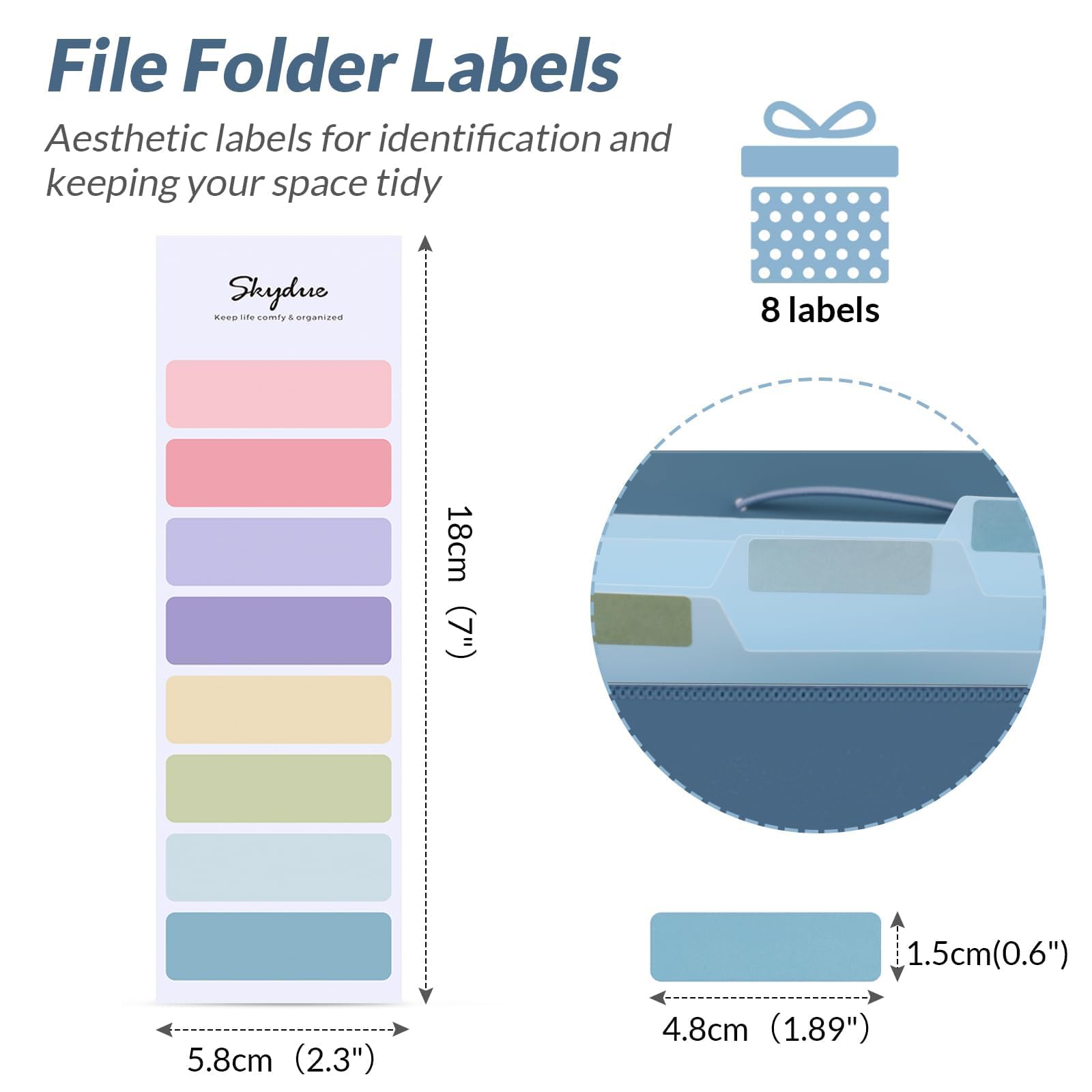 SKYDUE 5-Pocket Accordion File Organizer - Expandable Document Folder with Pockets for School, Office & Home Organization | Portable Paper Organizer in Blue | Perfect for Bills, Receipts, Tax Documents & Homework