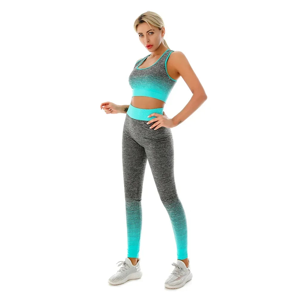 2-Piece Women's Yoga Outfit Set - Stretchy Sports Bra & High-Waisted Workout Leggings for Fitness, Running & Gym | Comfortable Elastic Yoga Suit for Women | Perfect for Yoga, Pilates & Home Workouts
