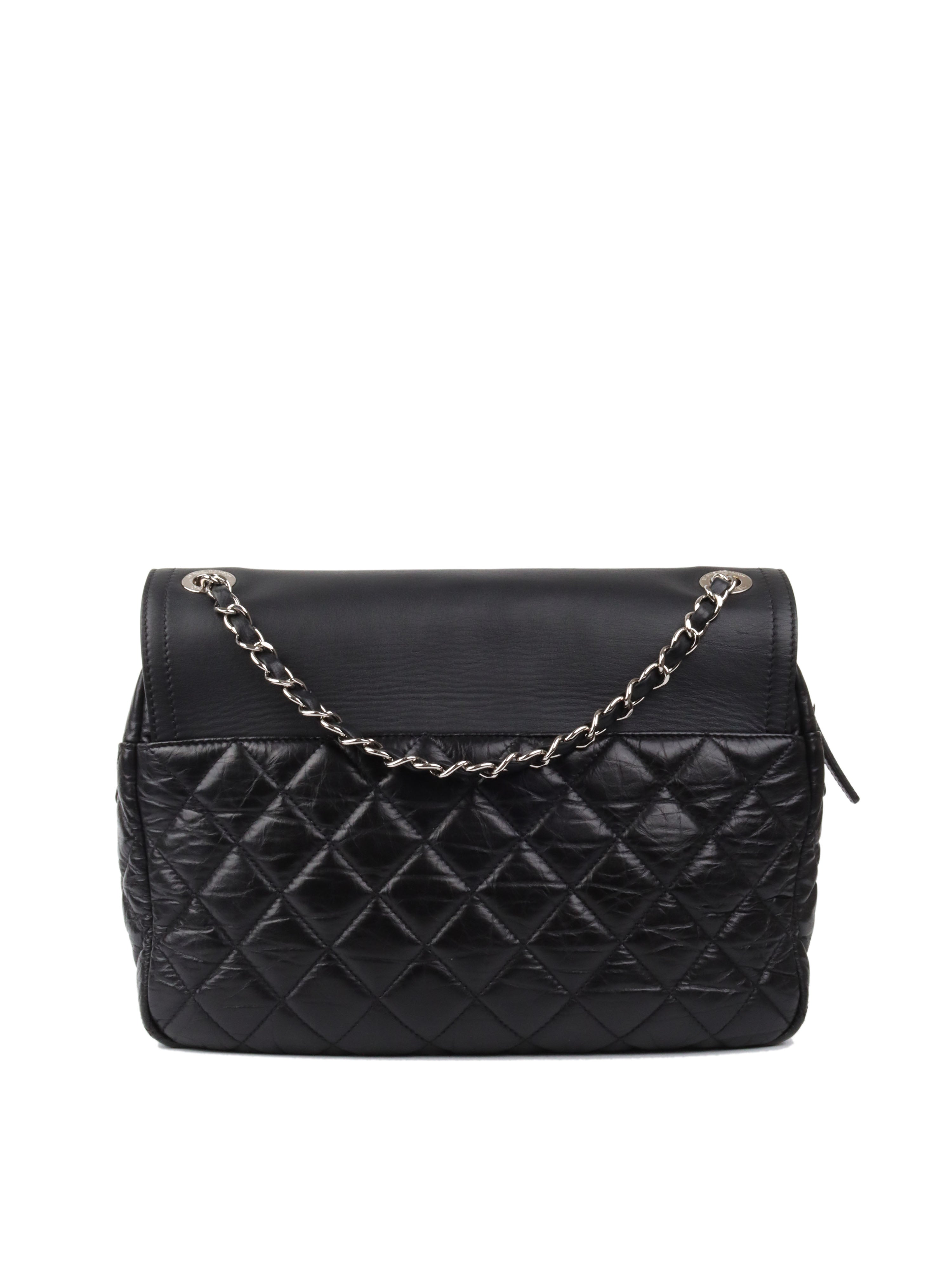 Chanel Black Wrinkled Quilted Leather Flap Bag Crossbody Purse for Women | Luxury Designer Handbag for Evening Parties, Date Nights & Special Occasions