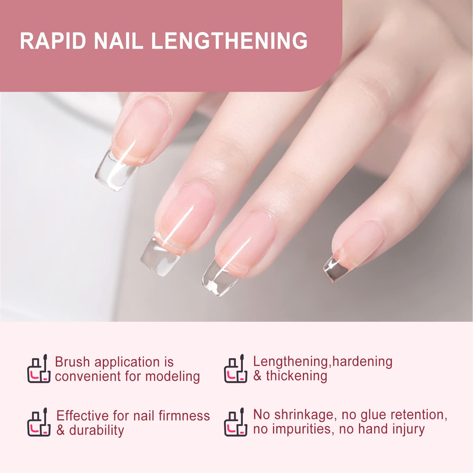 15ml Nail Extension Gel with 10 Fiberglass Nail Tips - Professional DIY Nail Art Kit for Salon & Home Manicure | Perfect for Nail Extensions, Repairs & Creative Nail Designs