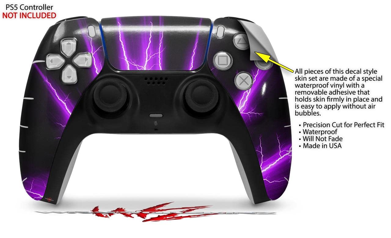 PS5 DualSense Skin Wrap - Lightning Purple for Gaming Protection