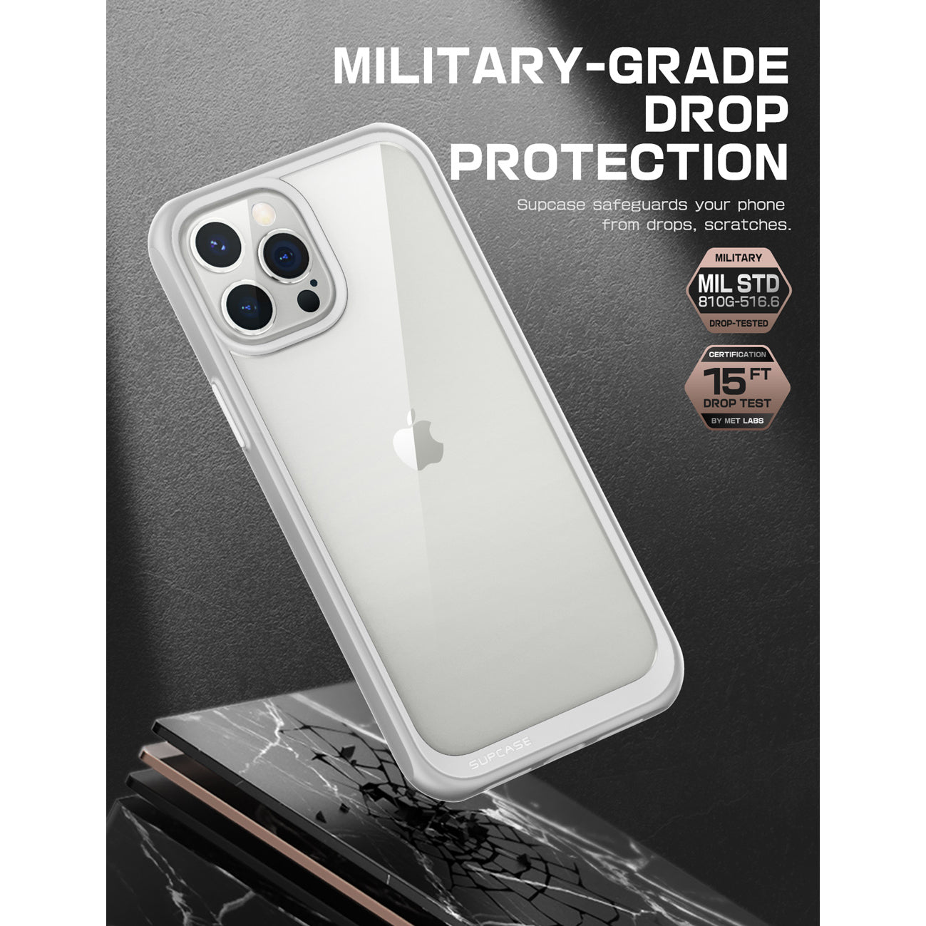 iPhone 13 Pro Max Case 6.7 Inch - Slim Clear Protective Cover with Shockproof Design | Unicorn Beetle Style in Gray | Perfect for Everyday Use, Travel & Outdoor Activities