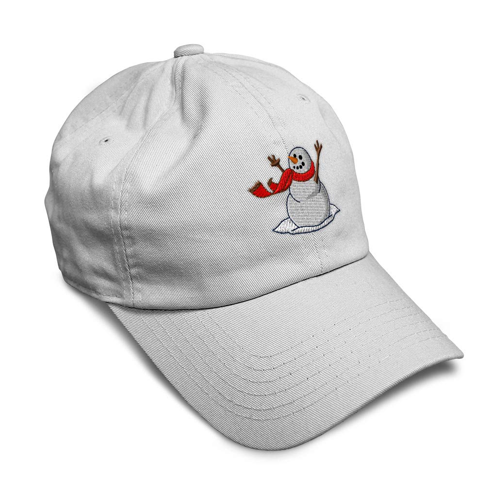 Custom Soft Baseball Cap with Christmas Happy Snowman Embroidery - Cotton Twill Dad Hats for Men & Women - Perfect for Holiday Gifts, Winter Outdoor Activities & Festive Parties
