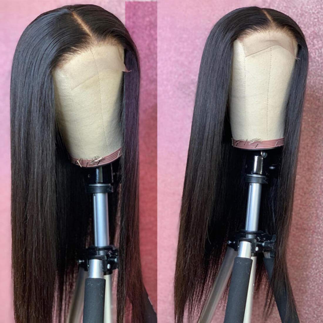 LUMIERE 24 Inch Straight Human Hair Wigs for Black Women - 4x4 Lace Closure, Unprocessed Remy Hair, 150% Density, Pre-Plucked Baby Hair, Natural Color | Perfect for Daily Wear, Parties, and Special Occasions