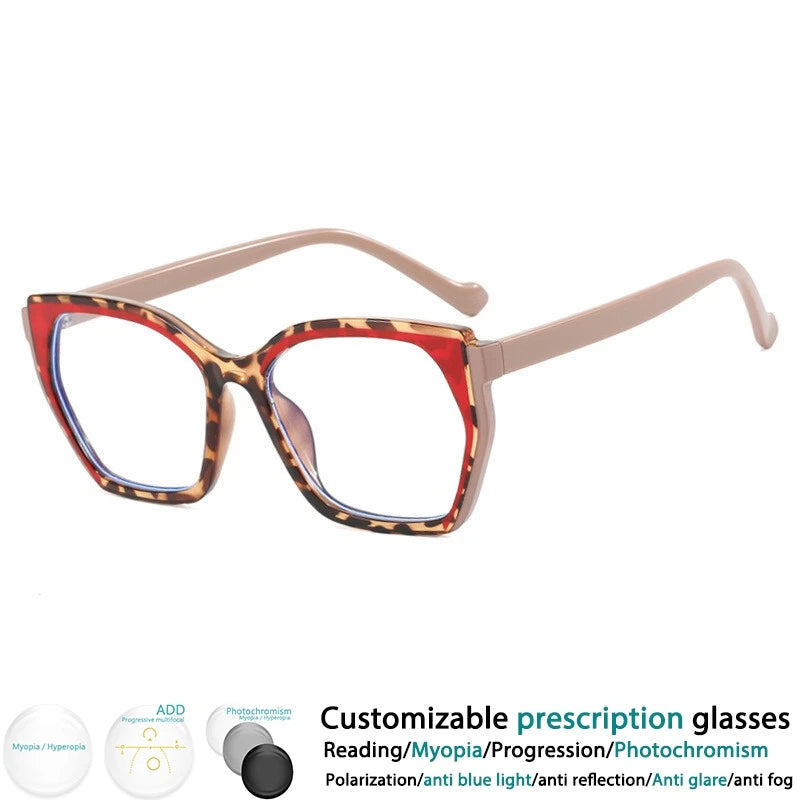 CCspace Women's Full Rim Square TR90 Titanium Eyeglasses Frame 302181 - Lightweight & Durable for Work, Reading & Fashion