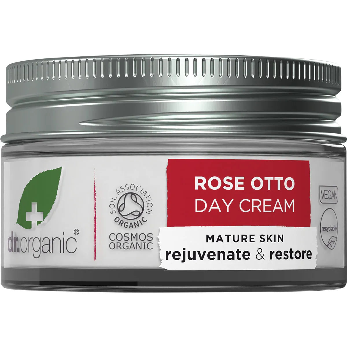 Dr Organic Day Cream with Rose Otto - Organic Moisturizer for Dry & Sensitive Skin | Day & Night Use for Hydration & Glow