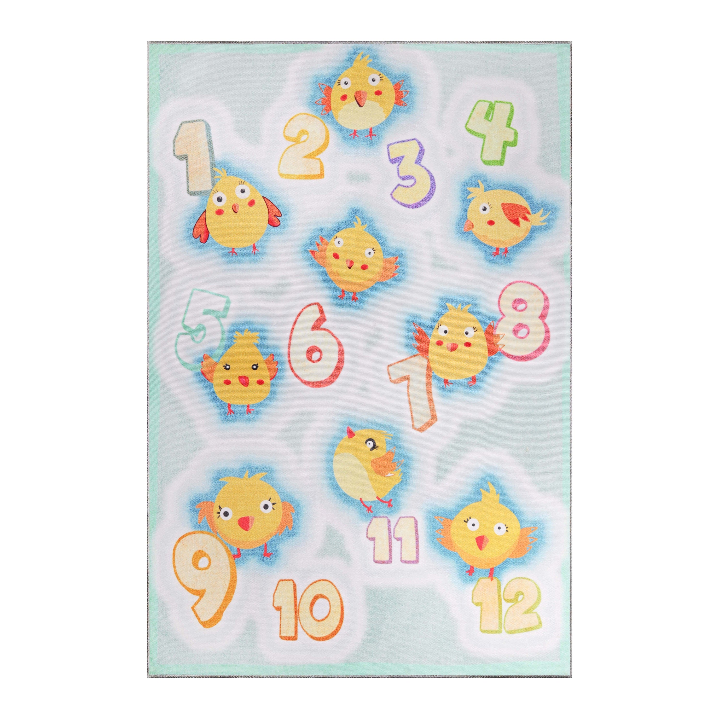 Colorful Non-Slip Playtime Numbers Educational Rug for Kids - Perfect for Nursery, Playroom & Learning Spaces