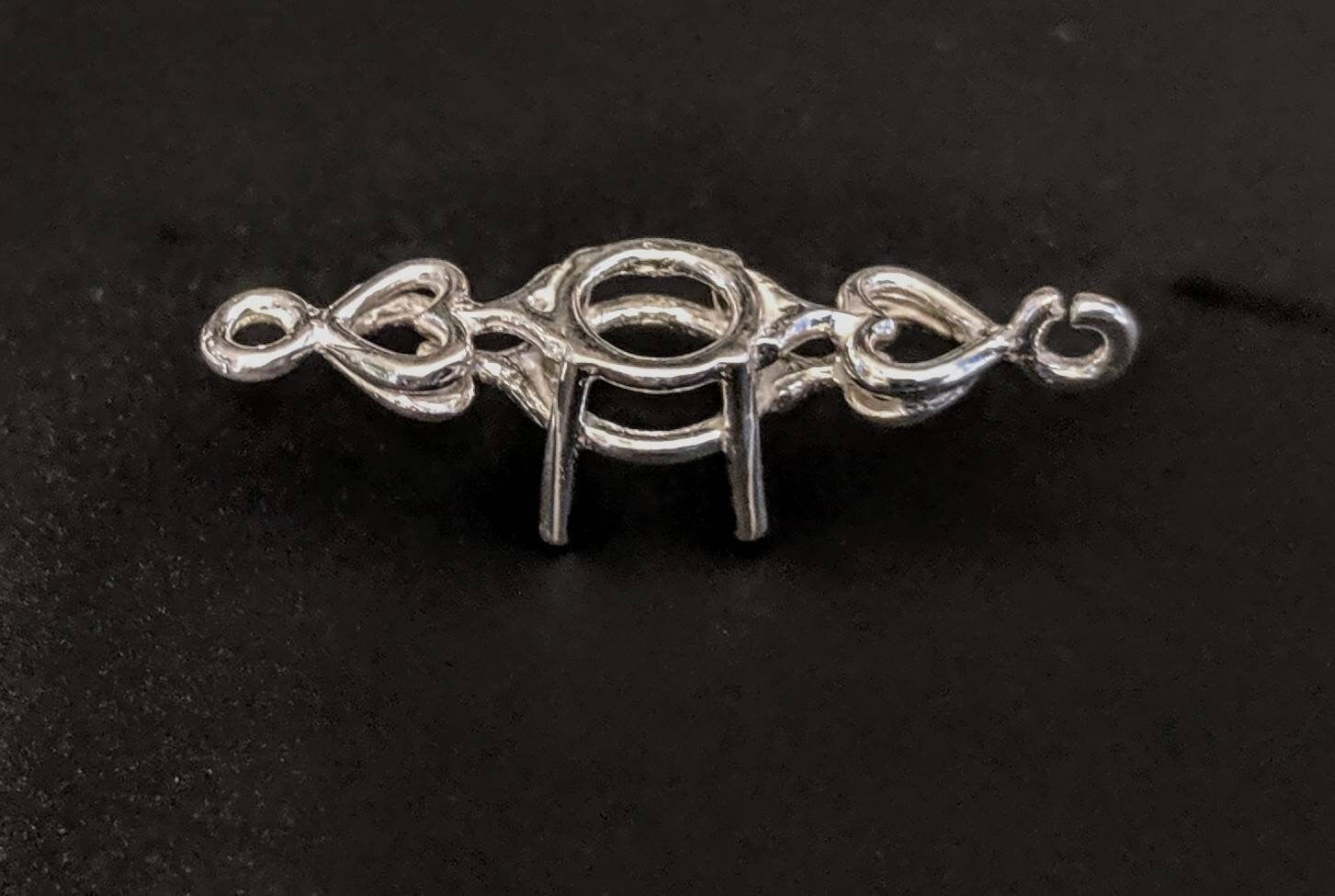 Solid Sterling Silver or 14kt Gold Heart Link Bracelet with 6 8mm Round Stones - DIY Custom Jewelry Making Kit for Handmade Bracelets - Perfect for Gifts, Weddings & Special Occasions