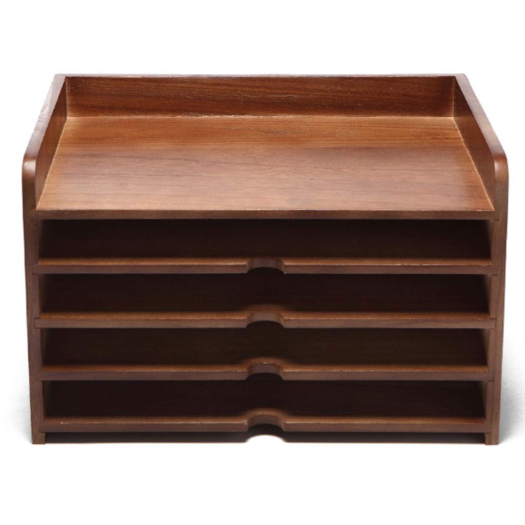 Wooden Desktop Organizer & File Holder - Multifunctional Mail Sorter with Storage Rack (34x25x17.9cm) for Office, Home, or School Organization