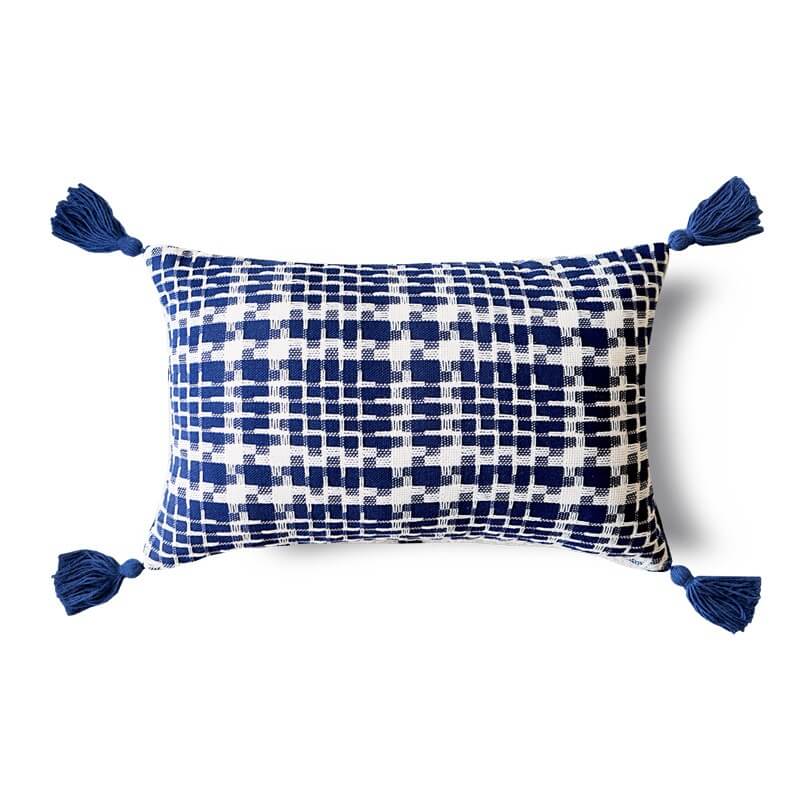 Preppy Blue Tufted Cushion Cover - Soft Decorative Pillow Case for Sofa, Bed & Chair - Perfect for Living Room, Bedroom & Dorm Decor