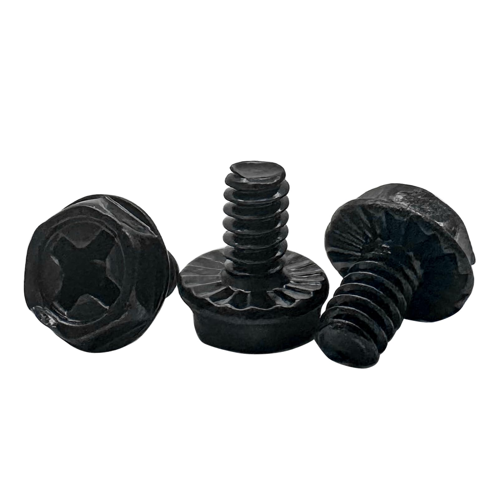 200PCS 6#-32x6mm Hex Phillips Head Computer Case Screws - Hard Drive Mounting Fasteners for PC Building & Repair (Black/Nickel Plated) | Ideal for DIY Computer Assembly, Server Rack Installation & Electronics Maintenance