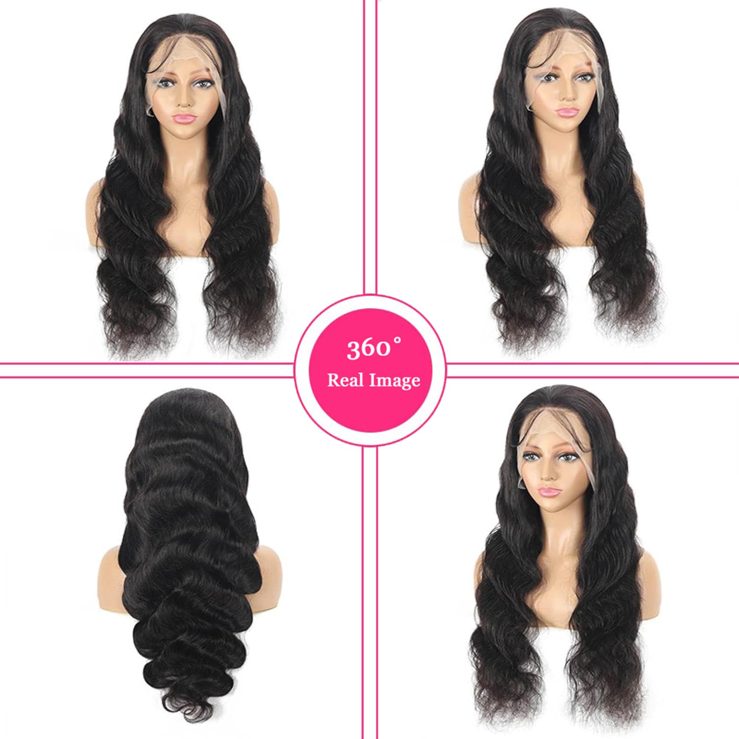 13x6 HD Lace Front Human Hair Wigs 200% Density Body Wave Pre-Plucked with Baby Hair - Glueless Natural Black Wig for Women (28 Inch) | Perfect for Daily Wear, Cosplay & Special Occasions