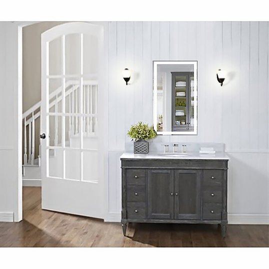 Ketcham RAD 2 Radiant Series LED Bathroom Mirror - Surface Mounted Vanity Mirror with Bright LED Lighting for Modern Home Decor & Makeup Application