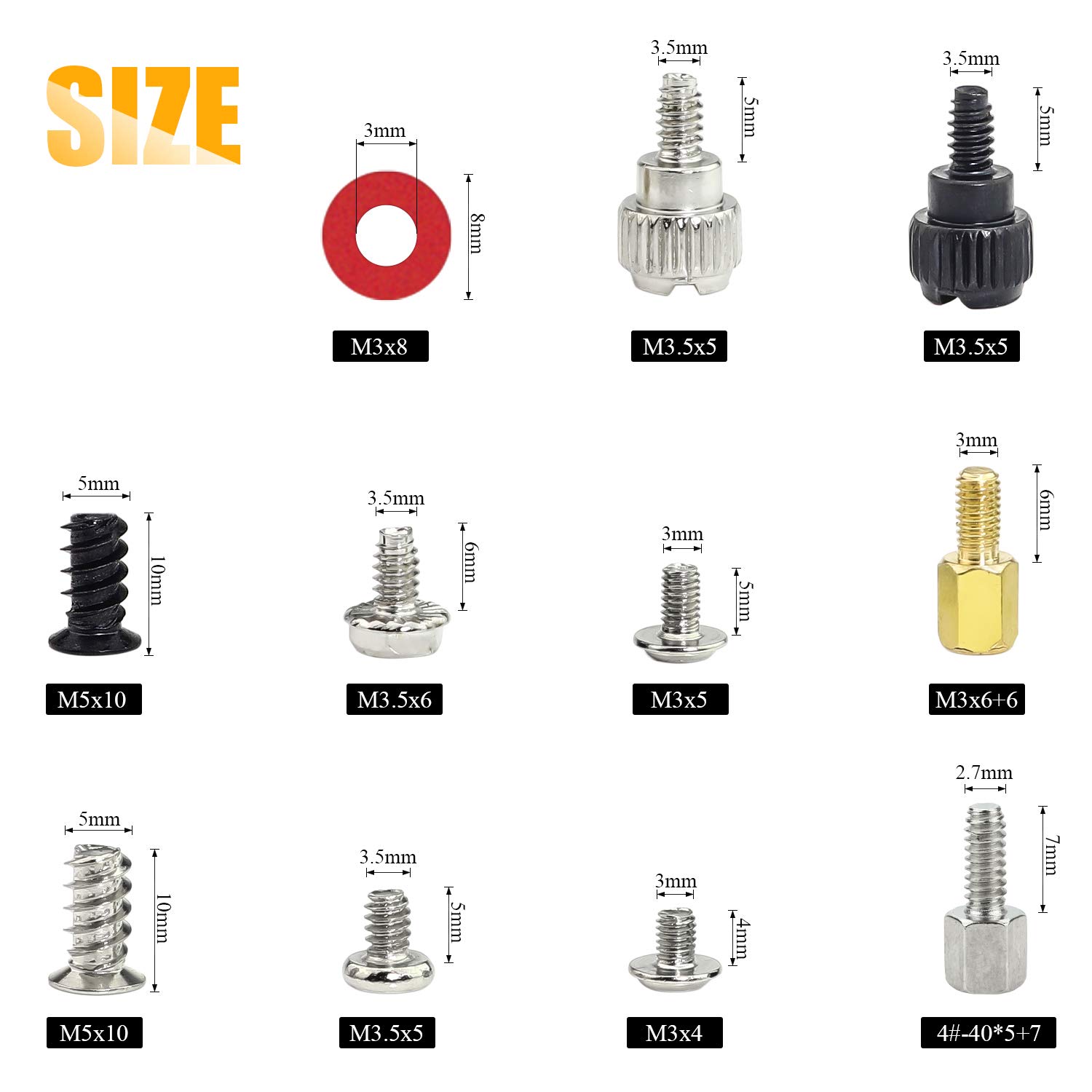 300PCS Computer Screw Standoffs Assortment Kit with Screwdriver - for Hard Drive, PC Case, Motherboard, Fan, Power Supply & Graphics Card Installation | DIY Computer Building & Repair Accessories