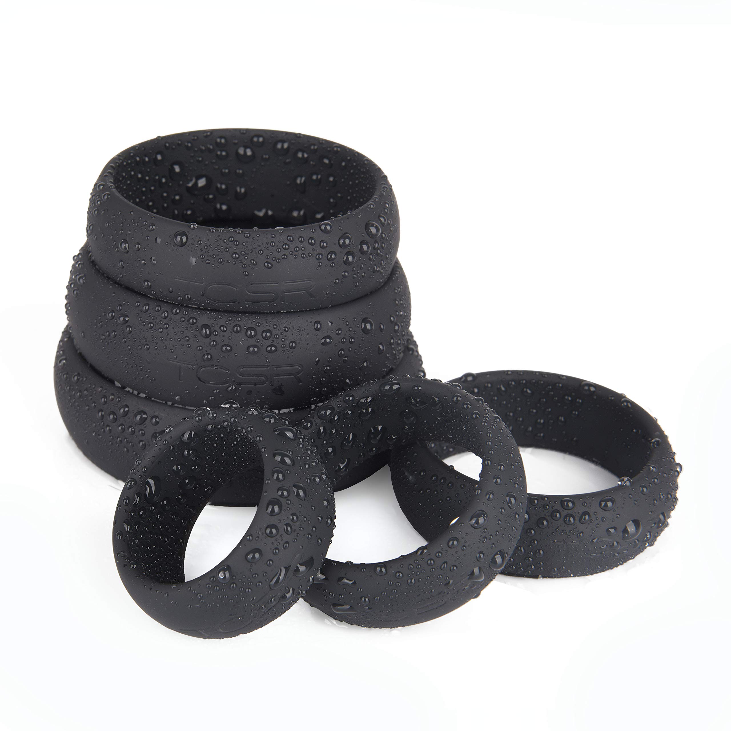 Premium TCSR 6-Pack Silicone Cock Rings Set - Medical Grade Soft & Stretchy Penis Rings for Enhanced Performance - Perfect for Couples, Solo Play & Intimate Moments