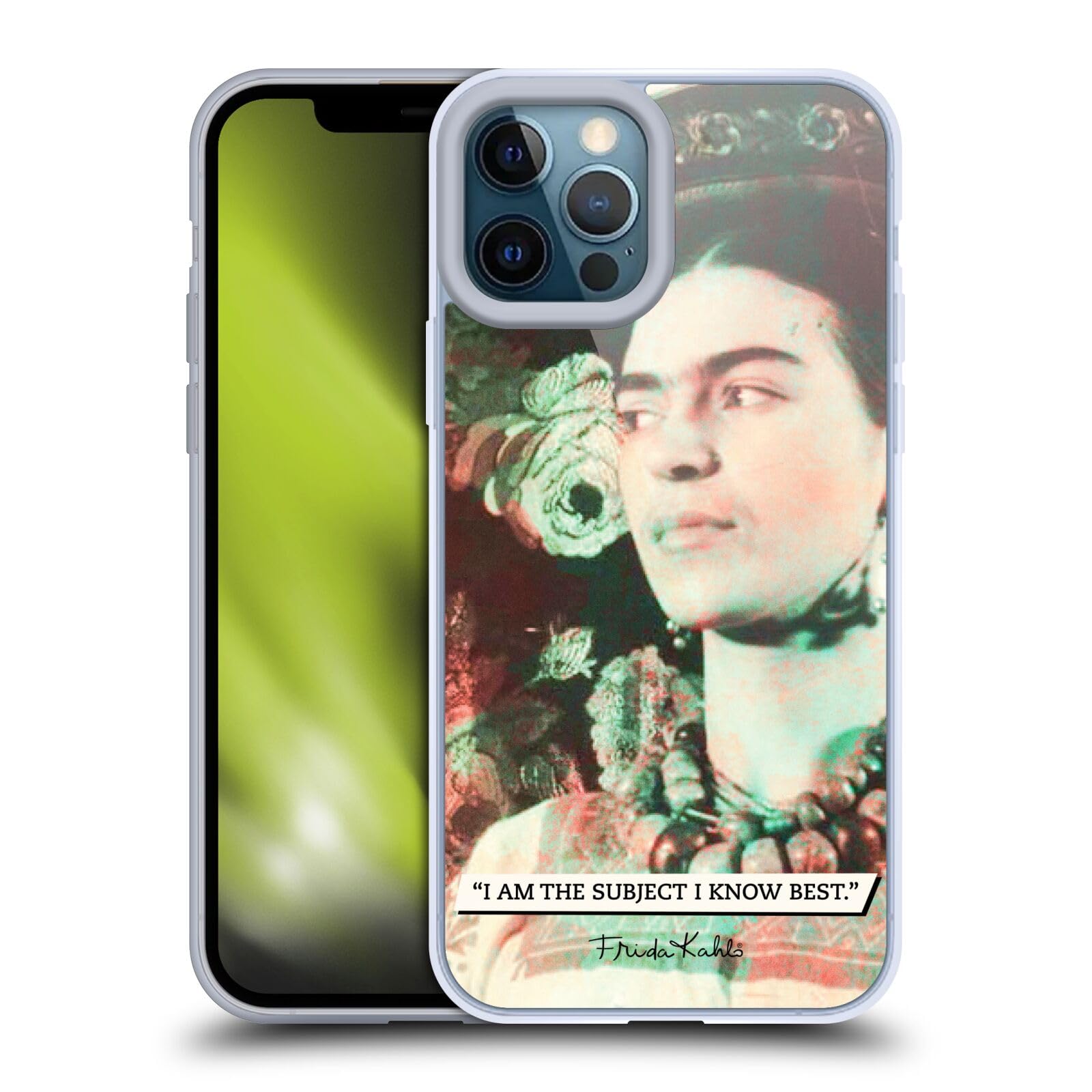 Officially Licensed Frida Kahlo Muse Portrait & Quote Soft Gel Case for Apple iPhone 12 Pro Max - Stylish Protective Cover for Everyday Use, Travel & Gift Giving