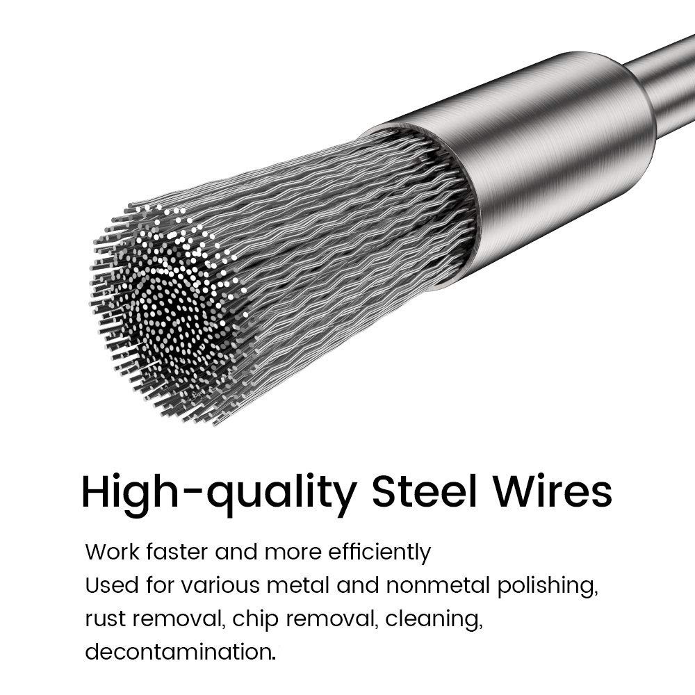 30Pcs Stainless Steel Wire Brush Set - 1/8 inch Shank Wheel Cup & Pen Cleaning Brushes for Grinder, Rotary Tools - Metal Polishing, Rust Removal, Surface Cleaning - Perfect for DIY, Automotive, Woodworking & Home Maintenance