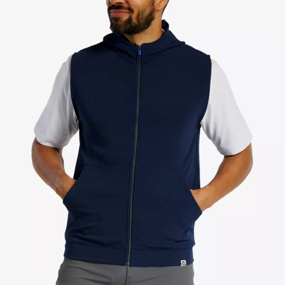 FootJoy Men's Full Zip Hoodie - Lightweight Golf Vest for Warmth & Comfort - Perfect for Golfing, Casual Wear & Outdoor Activities
