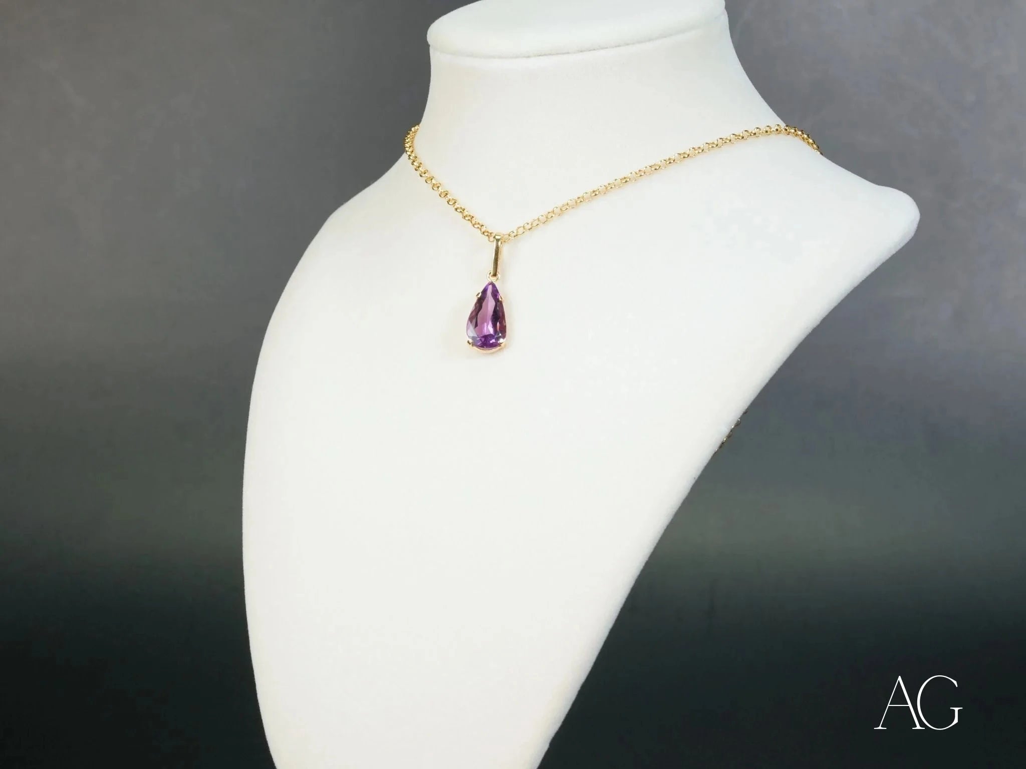 18K Solid Gold Amethyst Necklace - Violet Bloom Pendant for Clarity & Elegance | Perfect for Weddings, Anniversaries & Spiritual Healing Jewelry Gifts